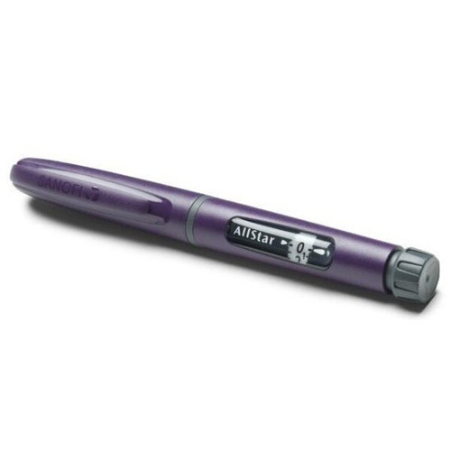 Sanofi Allstar branded box with purple reusable insulin pen diabetes management device online pharmacy