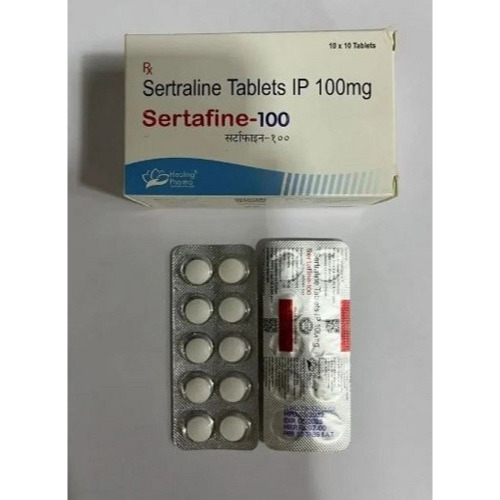 Sertafine 100 tablets box with blister pack side view