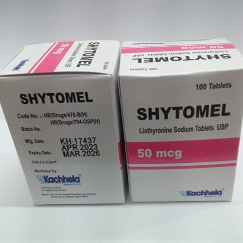Two Shytomel 50 boxes, product name readable