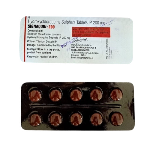 SIGNAQUIN 200mg blister strip front view showing tablet alignment