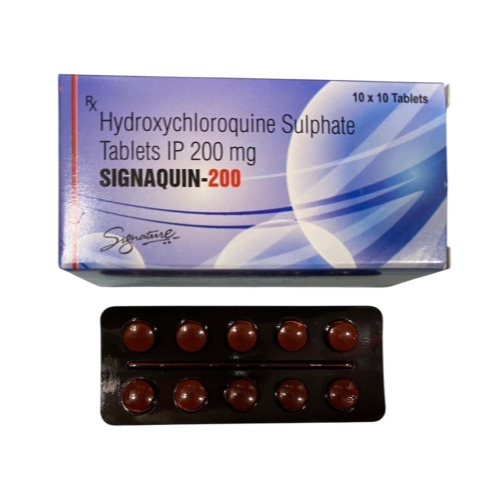 SIGNAQUIN 200mg tablets blister pack with box, side perspective