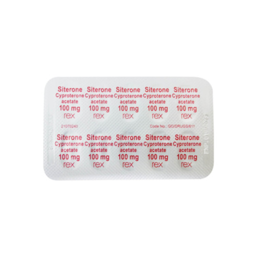 Siterone 100mg tablets box with multiple blister strips