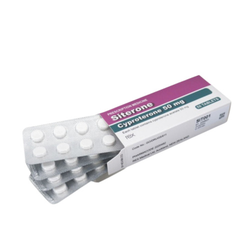 Siterone 50mg tablets blister strip close-up