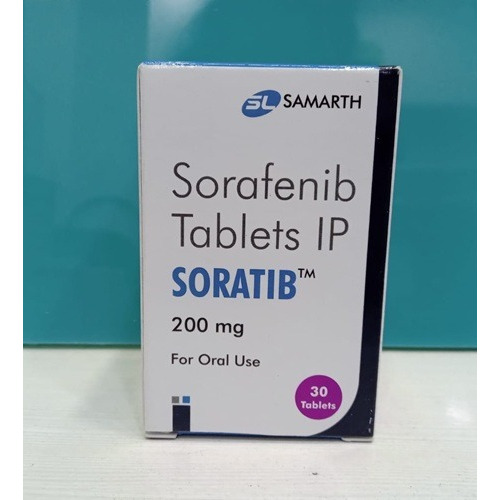 Soratib 200 sorafenib blister packs with outer carton, affordable generic oral anticancer option for advanced hepatocellular carcinoma and renal cell carcinoma via ZarvyPharm