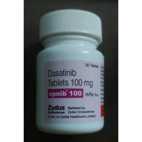 Spnib 100 (Dasatinib) 100mg 30 tablets white plastic pill bottle with label for chronic myeloid leukemia medication online pharmacy