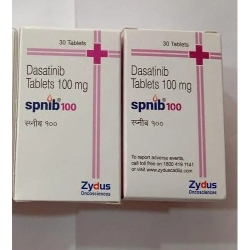 Spnib 100 (Dasatinib) 100mg 30 tablets carton box set with branded packaging for oncology treatment online pharmacy