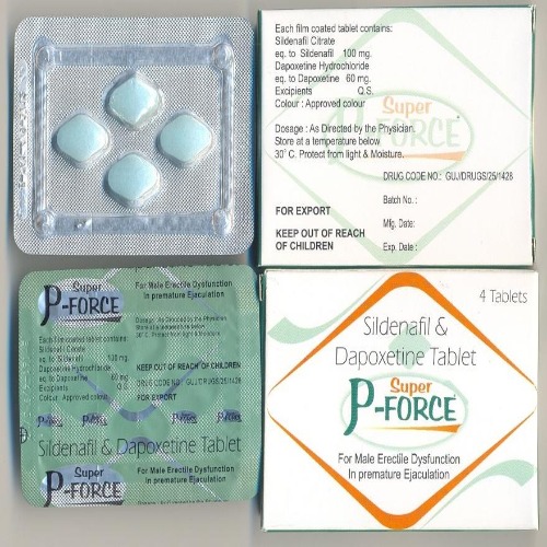 Super P-Force box with blister pack arranged, packaging and dosage identifiable