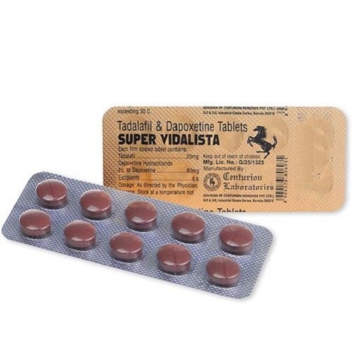 Single blister strip of Super Vidalista 80mg tablets, foil details and pills visible