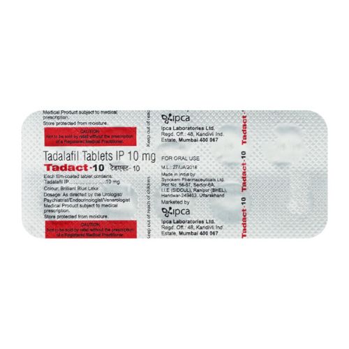 Tadact 10mg blister strip with tablets