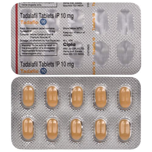Tadaflo 10mg 100 tablets back side packaging
