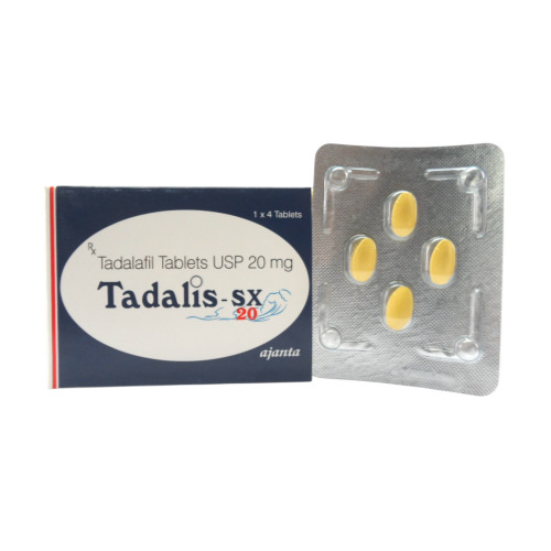 Tadalis-SX 20mg Tadalafil tablets packaging with box and opened blister pack