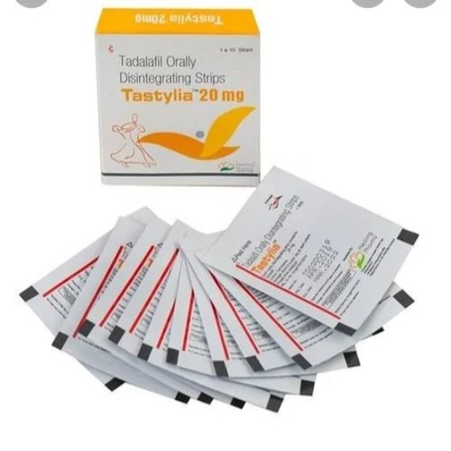 Tastylia 20mg ODS (Tadalafil) branded carton and multiple sachets of disintegrating strips