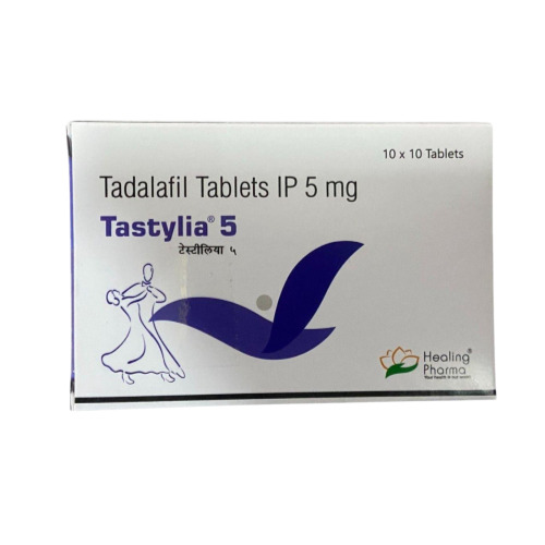 Tastylia 5mg box with blister strip, packaging and dosage identifiable