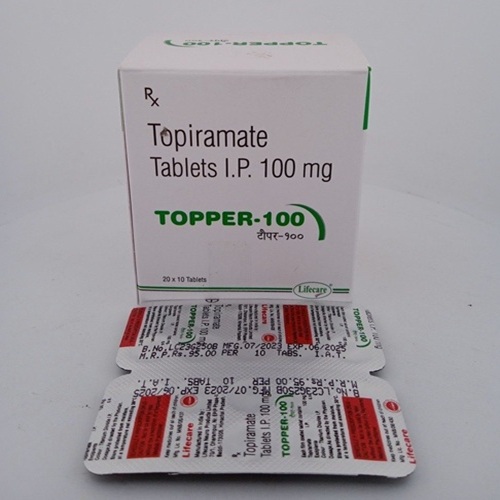 Topper 100 box and multiple blister packs laid flat, packaging and 200 TABLETS label legible