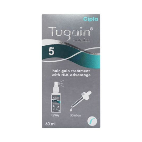 Tugain 5% Minoxidil 60ml front box view showing Cipla branding