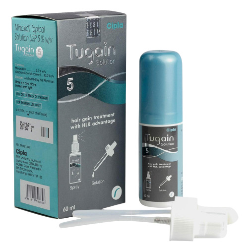 Tugain 5% Minoxidil 60ml full set with box, spray bottle, and applicator