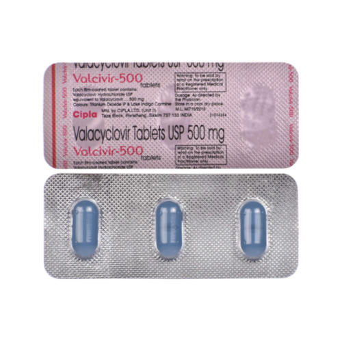 Valcivir 500 180 tablets blister strips valacyclovir oral antiviral medicine online pharmacy