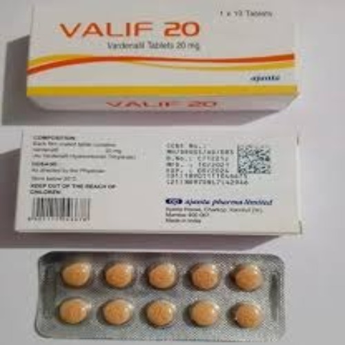 Valif 20mg 10 tablets back side packaging