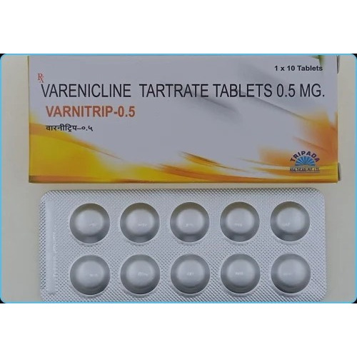 Varnitrip 0.5mg box with 10 TABLETS blister pack, front-facing shot with product name visible