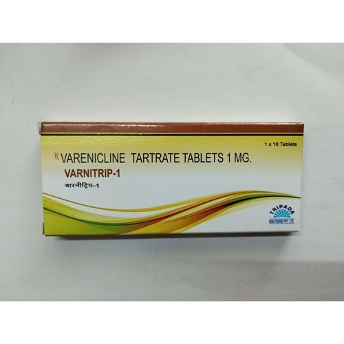 Varnitrip 1mg box front shot, packaging and tablet count legible