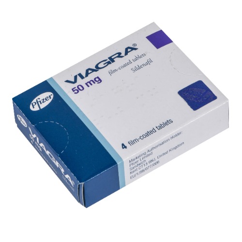 Viagra 50mg 4 Tablets outer packaging box – Pfizer sildenafil brand for erectile dysfunction