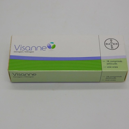 Visanne 2mg 28 Tablets box with outer carton