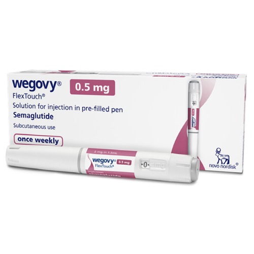 Wegovy 0.5mg FlexTouch Pen Prefilled pen with outer carton