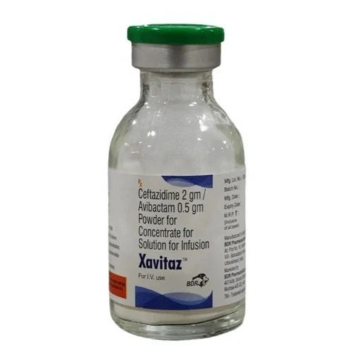 Xavitaz vial with green cap, close-up packaging shot