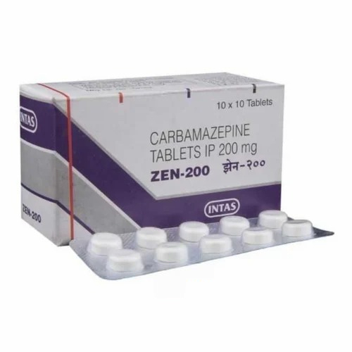 Zen 200mg (Carbamazepine) 100 tablets branded carton with blister packs displayed, online pharmacy supplement for bipolar disorder and long-term therapy